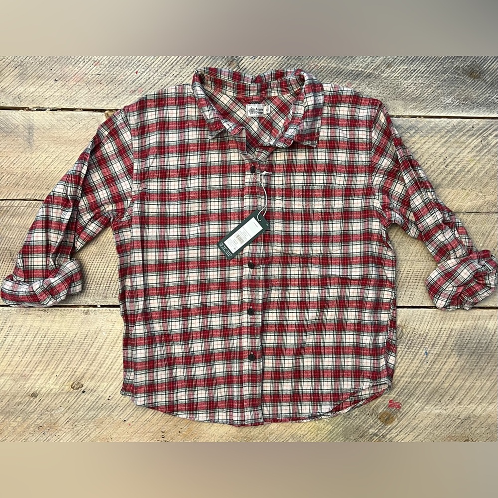 Alpine Design Flannel Shirt Women Medium Red Plaid NEW Midweight‎ ADW24300